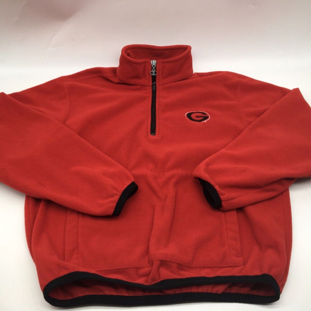 Georgia Bulldogs Champion Fleece Quarter Zip Mens Medium Red Pullover Logo UGA - Picture 1 of 9